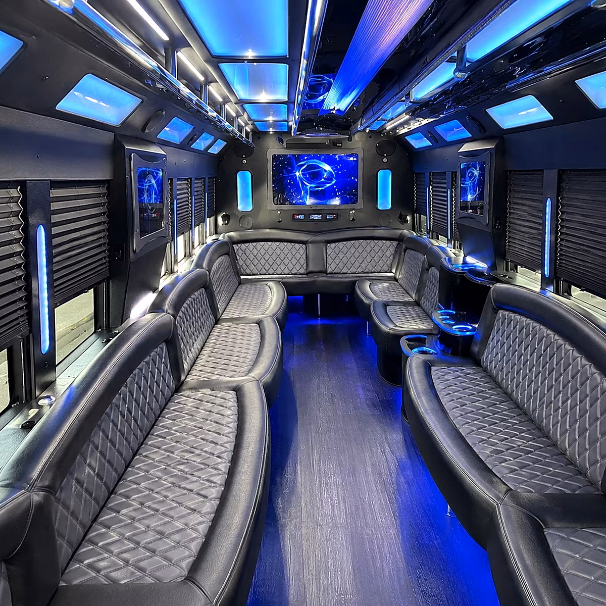Lansing Bachelor & Bachelorette Transportation party bus interior