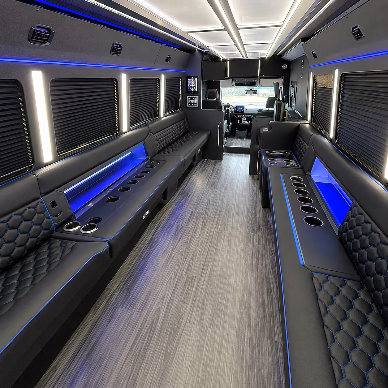 Lansing Bachelor & Bachelorette Transportation party bus interior