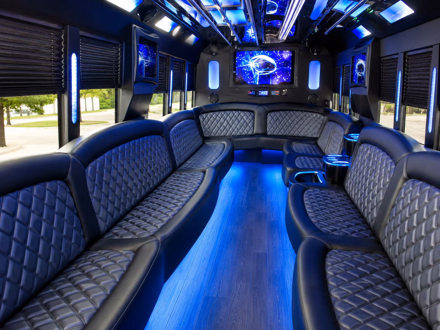 Lansing Birthday, Sweet 16, & Quinceañera Transportation party bus exterior