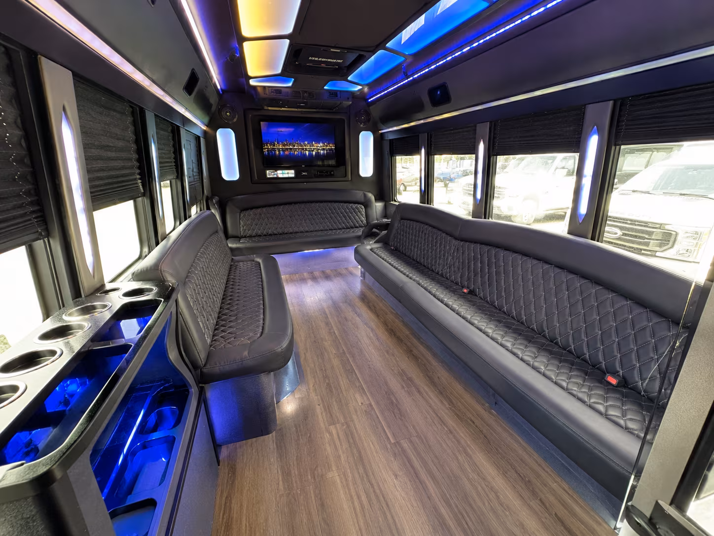 Lansing Birthday, Sweet 16, & Quinceañera Transportation party bus exterior