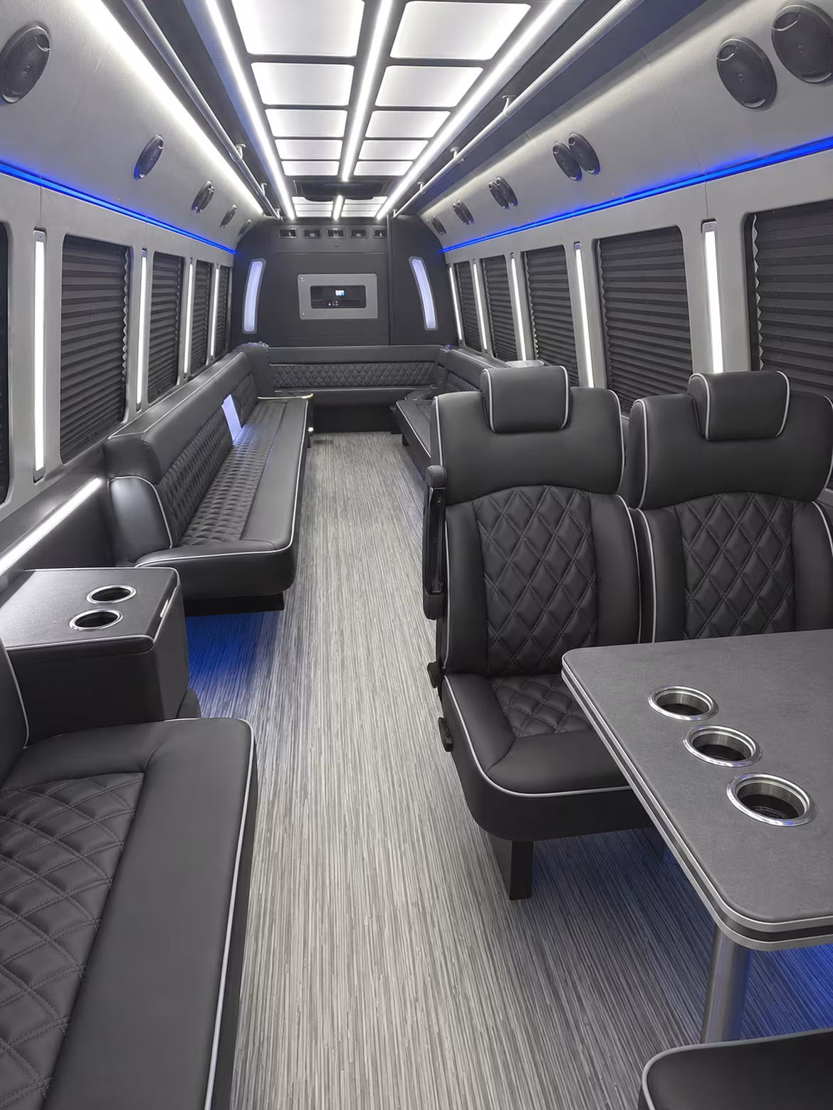 Lansing Sporting Event Transportation party bus interior