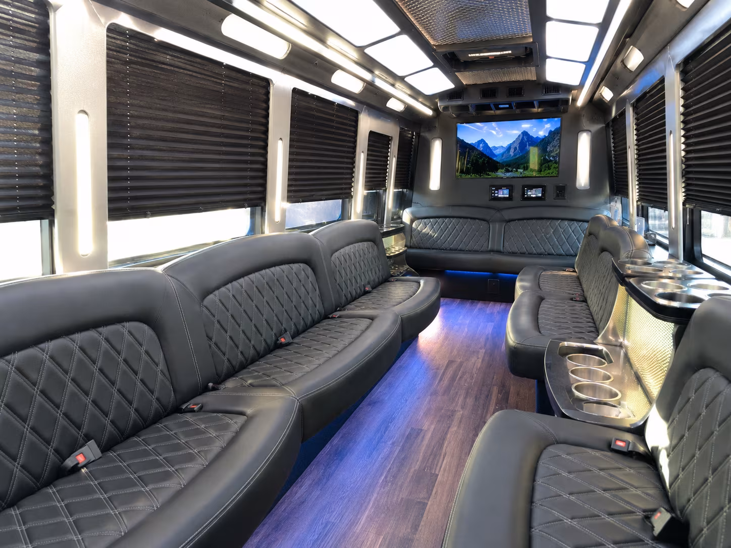 Lansing Wedding Transportation party bus exterior
