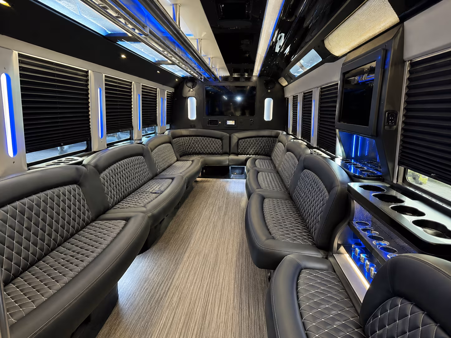 Lansing Wedding Transportation party bus exterior