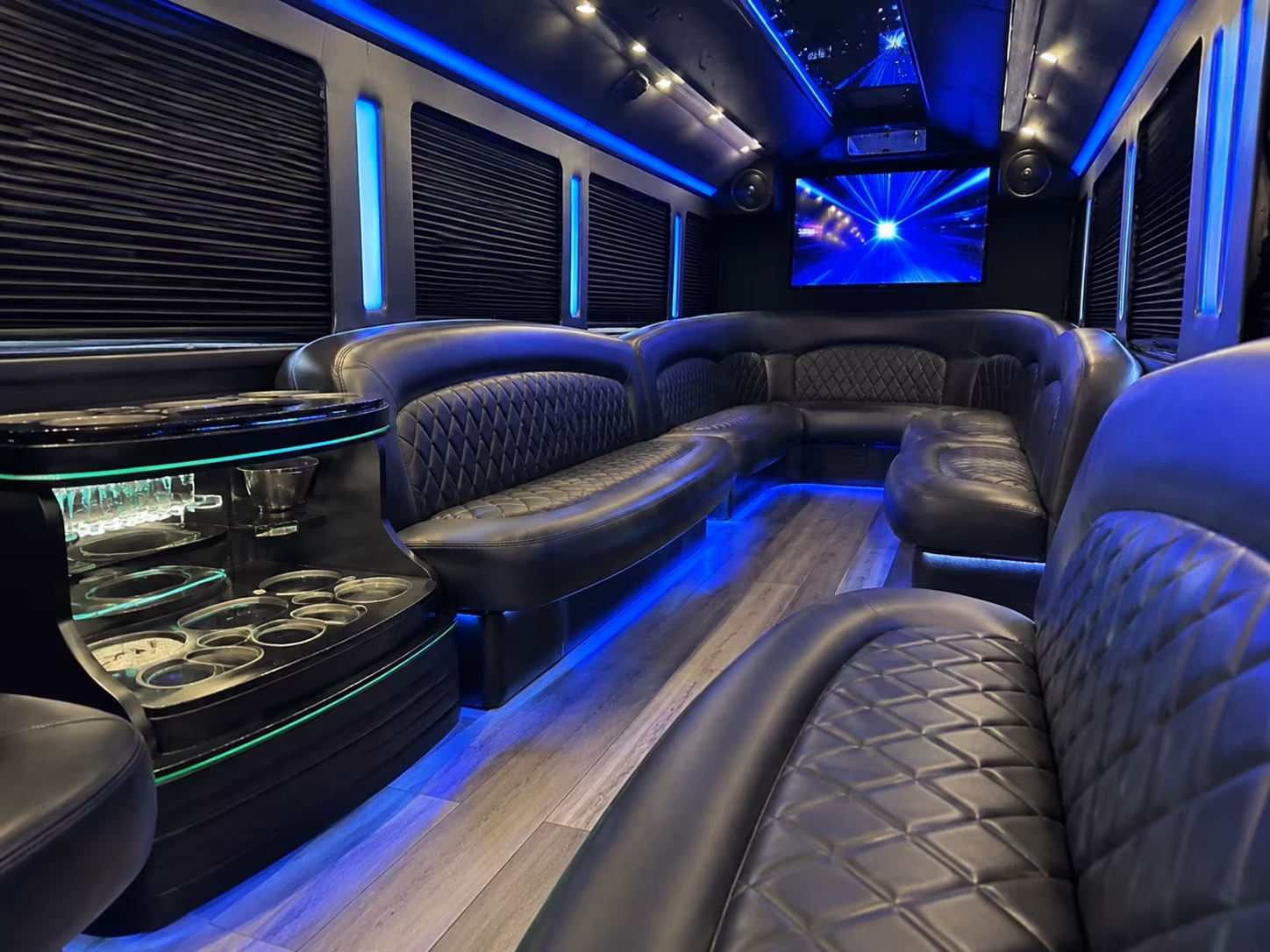 Lansing Wedding Transportation party bus exterior