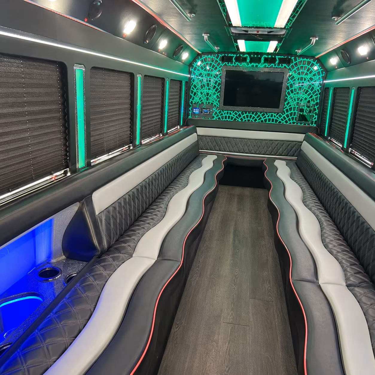 Lansing Wedding Transportation party bus exterior