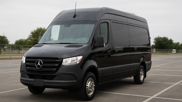 Exterior of Charter Bus Company Kalamazoo's 14 Passenger Sprinter Limousine in Kalamazoo