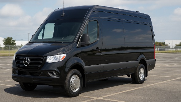 Exterior of Charter Bus Company Livonia's 14 Passenger Sprinter Limousine in Livonia