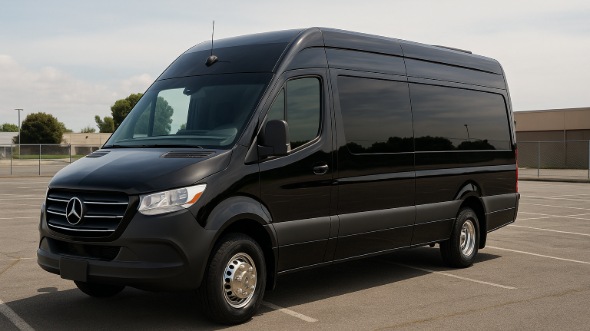 Exterior of Charter Bus Company Westland's 14 Passenger Sprinter Limousine in Westland