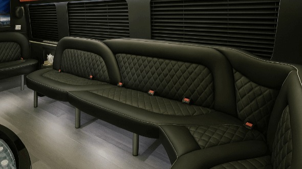 Interior of Charter Bus Company Grand Rapids's 18 Passenger Party Bus in Grand Rapids