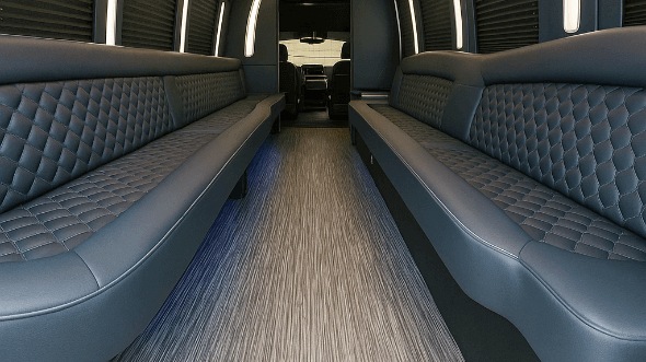 Interior of Charter Bus Company Westland's 20 Passenger Party Bus in Westland