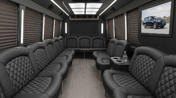 Interior of Charter Bus Company Livonia's 25 Passenger Party Bus in Livonia