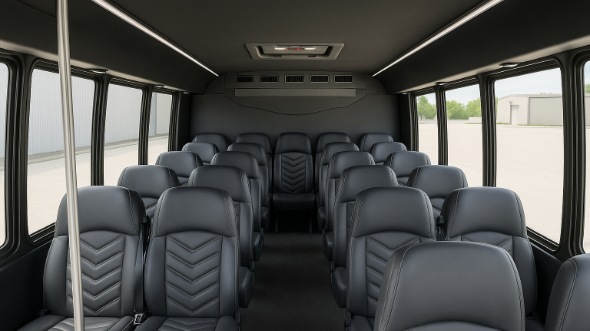 Interior of Charter Bus Company Lansing's 28 Passenger Minibus in Lansing
