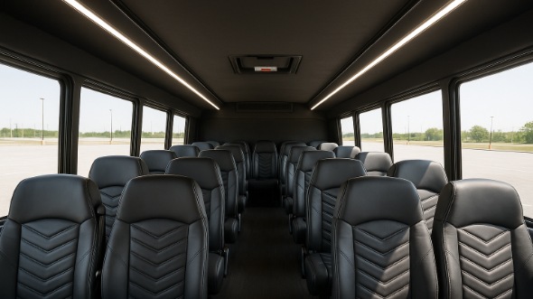 Interior of Charter Bus Company Lansing's 30 Passenger Minibus in Lansing