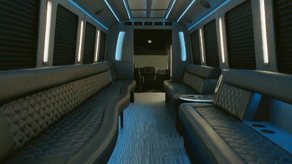 Interior of Charter Bus Company Kalamazoo's 30 Passenger Party Bus in Kalamazoo