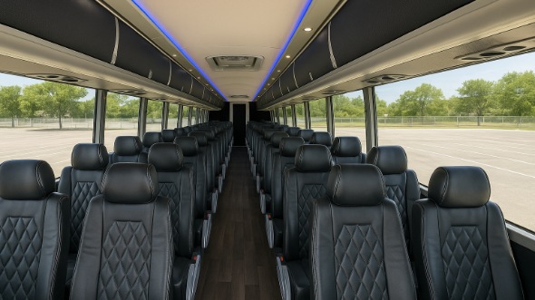Interior of Charter Bus Company Lansing's 40 Passenger Charter Bus in Lansing