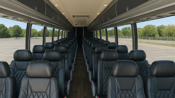 Interior of Charter Bus Company Lansing's 44 Passenger Charter Bus in Lansing