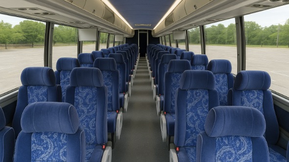 Interior of Charter Bus Company Lansing's 45 Passenger Charter Bus in Lansing