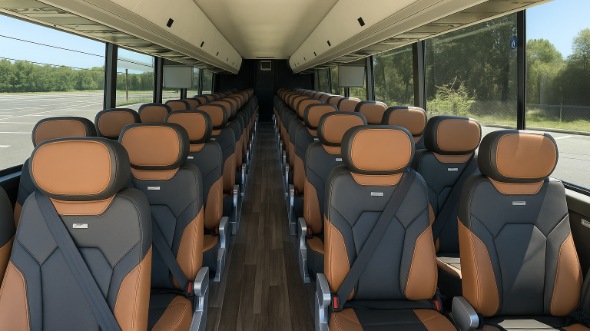Interior of Charter Bus Company Lansing's 46 Passenger Charter Bus in Lansing
