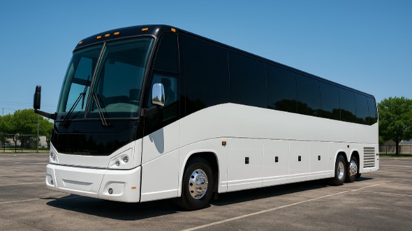 Exterior of Charter Bus Company Ann Arbor's 50 Passenger Party Bus in Ann Arbor