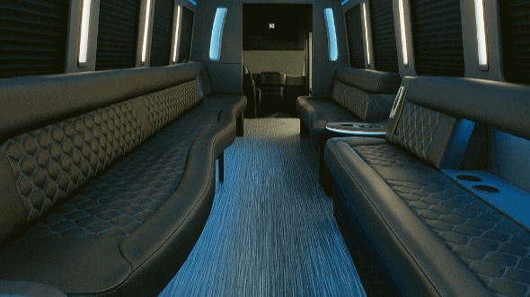 Interior of Charter Bus Company Westland's 50 Passenger Party Bus in Westland