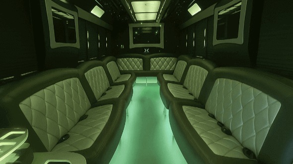 lansing 40 passenger party bus interior